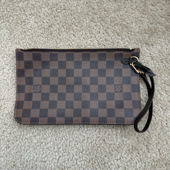 Louis Vuitton Damier Ebene Neverfull Pouch - Brown - Picture 1 of 12